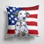 14 in x 14 in Outdoor Throw PillowDalmatian Puppy Patriotic Fabric Decorative Pillow