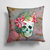 14 in x 14 in Outdoor Throw PillowDay of the Dead Skull Flowers Fabric Decorative Pillow - Brown