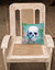 14 in x 14 in Outdoor Throw PillowDay of the Dead Teal Skull Fabric Decorative Pillow