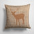 14 in x 14 in Outdoor Throw PillowDeer Burlap and Brown BB1012 Fabric Decorative Pillow