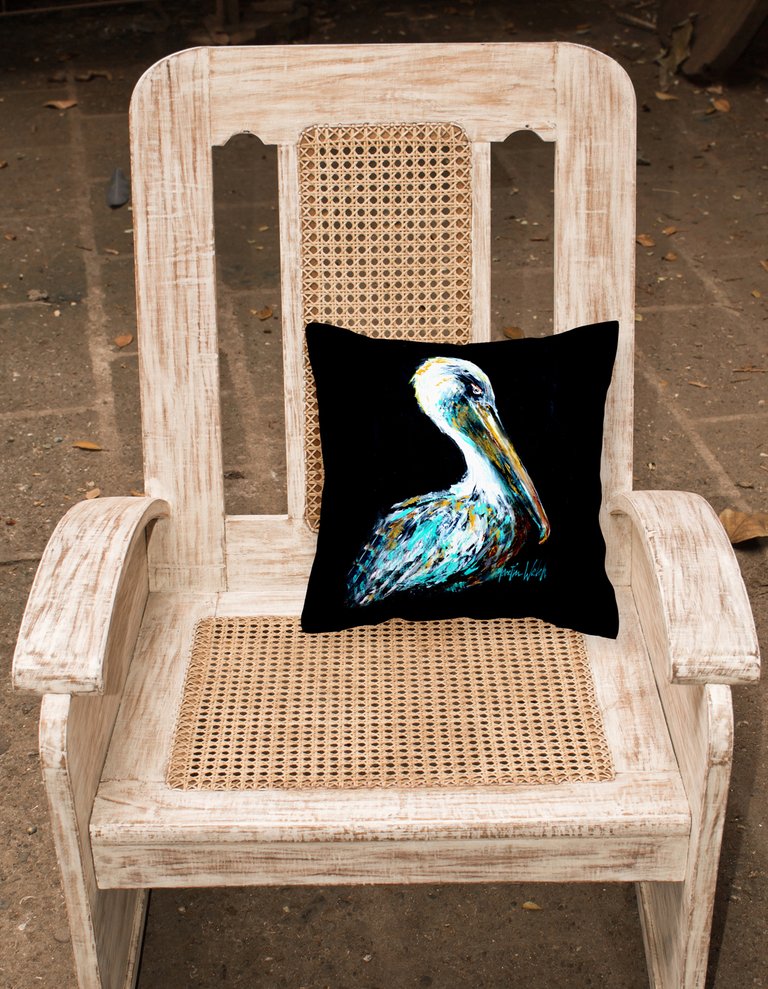 14 in x 14 in Outdoor Throw PillowDressed in Black Pelican Fabric Decorative Pillow