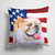 14 in x 14 in Outdoor Throw PillowEnglish Bulldog Patriotic Fabric Decorative Pillow