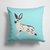 14 in x 14 in Outdoor Throw PillowEnglish Spot Rabbit Blue Check Fabric Decorative Pillow