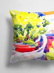 14 in x 14 in Outdoor Throw PillowFlower Fabric Decorative Pillow