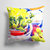 14 in x 14 in Outdoor Throw PillowFlower Fabric Decorative Pillow