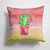 14 in x 14 in Outdoor Throw PillowFlowering Cactus Watercolor Fabric Decorative Pillow