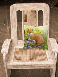 14 in x 14 in Outdoor Throw PillowFox in Flowers by Sarah Adams Fabric Decorative Pillow