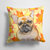 14 in x 14 in Outdoor Throw PillowFrench Bulldog Fall Fabric Decorative Pillow