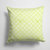 14 in x 14 in Outdoor Throw PillowGemoetric Circles on Green Watercolor Fabric Decorative Pillow