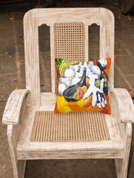 14 in x 14 in Outdoor Throw PillowGolf Clubs, Ball and Glove Fabric Decorative Pillow