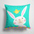 14 in x 14 in Outdoor Throw PillowHappy Easter Rabbit Fabric Decorative Pillow