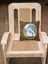 14 in x 14 in Outdoor Throw PillowHavanese Fabric Decorative Pillow