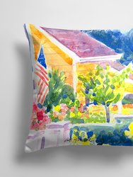 14 in x 14 in Outdoor Throw PillowHouses Fabric Decorative Pillow