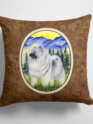 14 in x 14 in Outdoor Throw PillowKeeshond Fabric Decorative Pillow