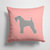 14 in x 14 in Outdoor Throw PillowKerry Blue Terrier Checkerboard Pink Fabric Decorative Pillow