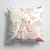 14 in x 14 in Outdoor Throw PillowLetter A Love in Paris Pink Fabric Decorative Pillow