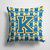 14 in x 14 in Outdoor Throw PillowLetter K Football Blue and Gold Fabric Decorative Pillow