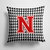 14 in x 14 in Outdoor Throw PillowLetter N Monogram - Houndstooth Black Fabric Decorative Pillow