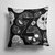 14 in x 14 in Outdoor Throw PillowLetter Z Day of the Dead Skulls Black Fabric Decorative Pillow