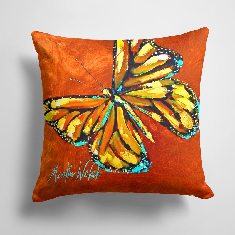 Caroline's Treasures 14 In X 14 In Outdoor Throw Pillowmonarch Butterfly Fabric Decorative Pillow