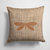 14 in x 14 in Outdoor Throw PillowMoth Burlap and Brown BB1055 Fabric Decorative Pillow