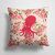 14 in x 14 in Outdoor Throw PillowOctopus Shabby Chic Pink Roses  Fabric Decorative Pillow