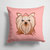 14 in x 14 in Outdoor Throw PillowPink Checkered Yorkie / Yorkshire Terrier Fabric Decorative Pillow
