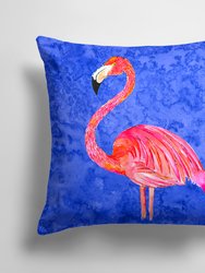 14 in x 14 in Outdoor Throw PillowPink Flamingo Fabric Decorative Pillow