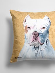 14 in x 14 in Outdoor Throw PillowPit Bull Wipe your Paws Fabric Decorative Pillow