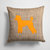 14 in x 14 in Outdoor Throw PillowPoodle Burlap and Orange BB1114 Fabric Decorative Pillow
