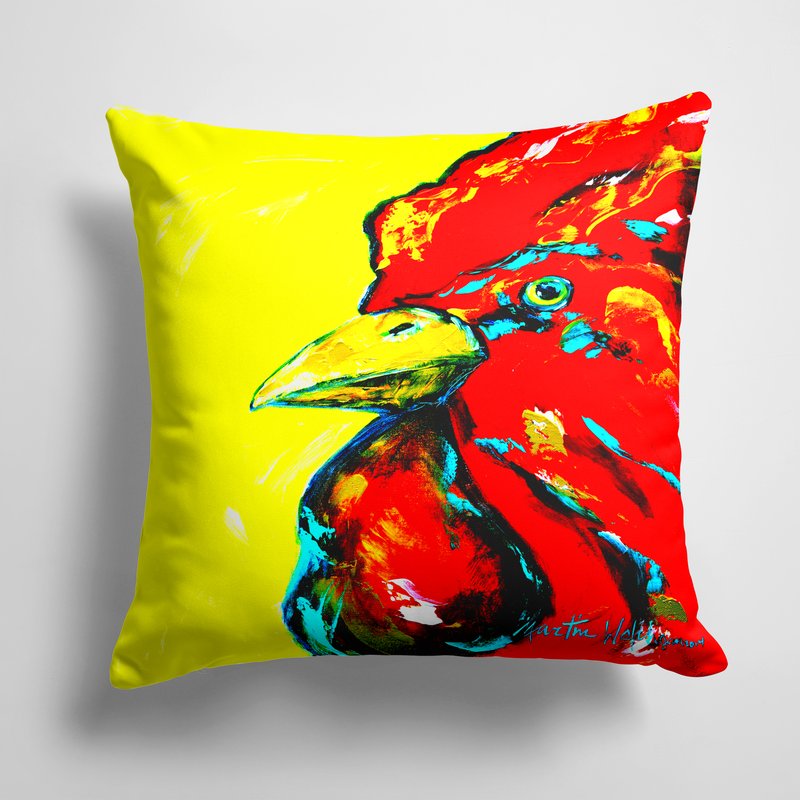 Caroline's Treasures 14 In X 14 In Outdoor Throw Pillowrooster Big Head Fabric Decorative Pillow