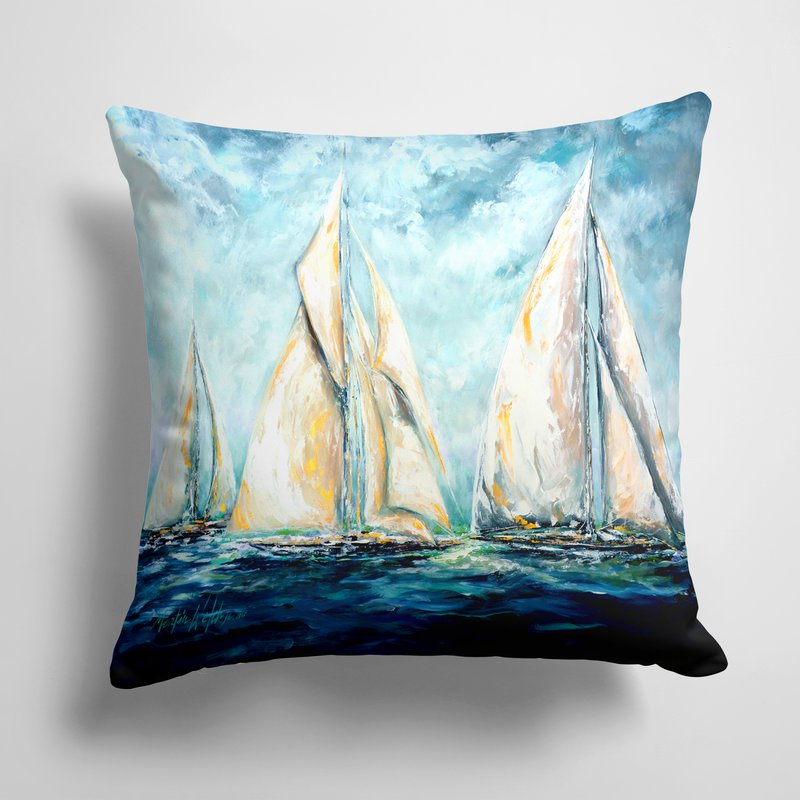 Caroline's Treasures 14 In X 14 In Outdoor Throw Pillowsailboats Last Mile Fabric Decorative Pillow