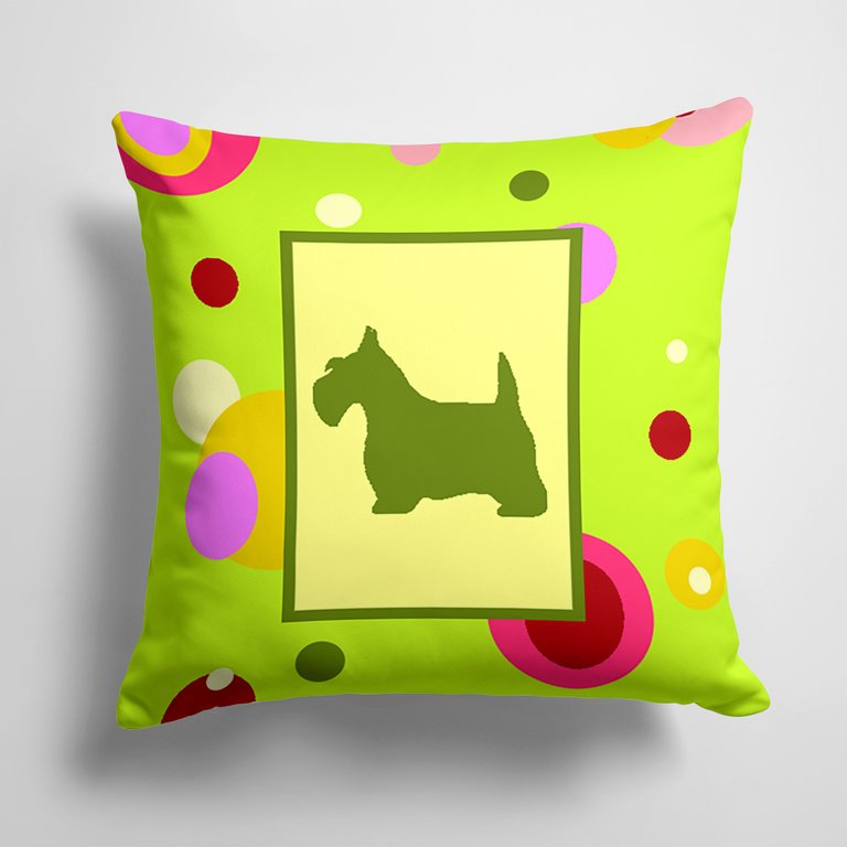 14 in x 14 in Outdoor Throw PillowScottish Terrier Fabric Decorative Pillow