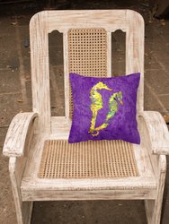 14 in x 14 in Outdoor Throw PillowSeahorse Couple Fabric Decorative Pillow