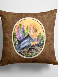 14 in x 14 in Outdoor Throw PillowSilky Terrier Fabric Decorative Pillow