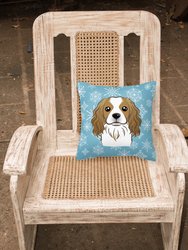 14 in x 14 in Outdoor Throw PillowSnowflake Cavalier Spaniel Fabric Decorative Pillow