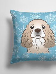 14 in x 14 in Outdoor Throw PillowSnowflake Cocker Spaniel Fabric Decorative Pillow
