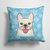 14 in x 14 in Outdoor Throw PillowSnowflake French Bulldog Fabric Decorative Pillow