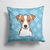 14 in x 14 in Outdoor Throw PillowSnowflake Jack Russell Terrier Fabric Decorative Pillow