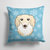 14 in x 14 in Outdoor Throw PillowSnowflake Longhair Creme Dachshund Fabric Decorative Pillow