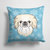 14 in x 14 in Outdoor Throw PillowSnowflake Pekingese Fabric Decorative Pillow