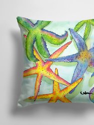 14 in x 14 in Outdoor Throw PillowStarfish Fabric Decorative Pillow