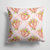 14 in x 14 in Outdoor Throw PillowTea Cup and Flowers Pink Fabric Decorative Pillow