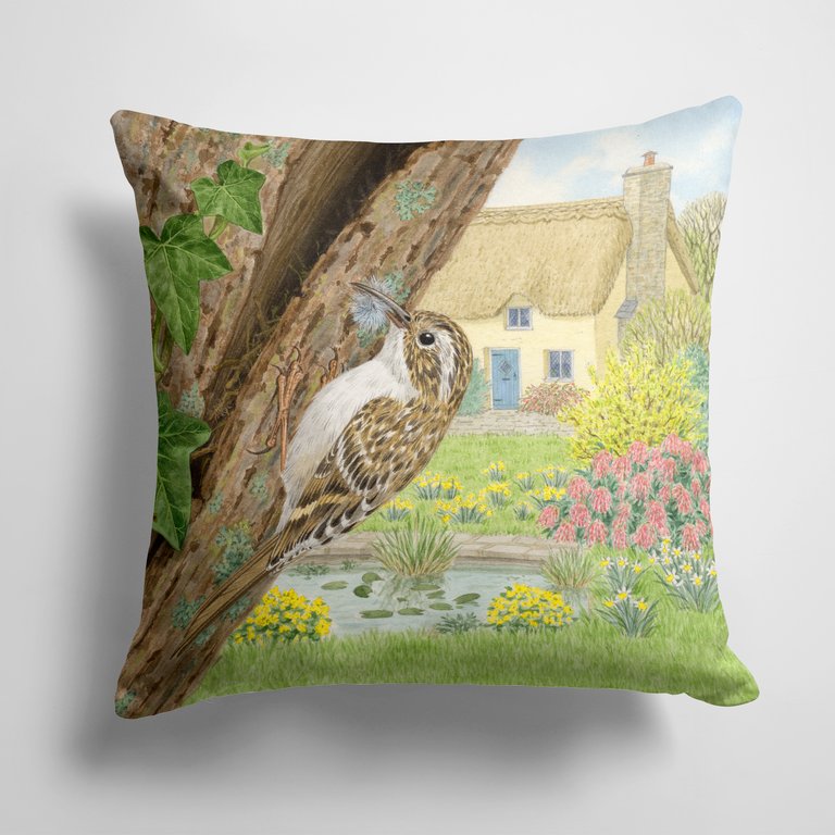 14 in x 14 in Outdoor Throw PillowTreecreeper by Sarah Adams Fabric Decorative Pillow