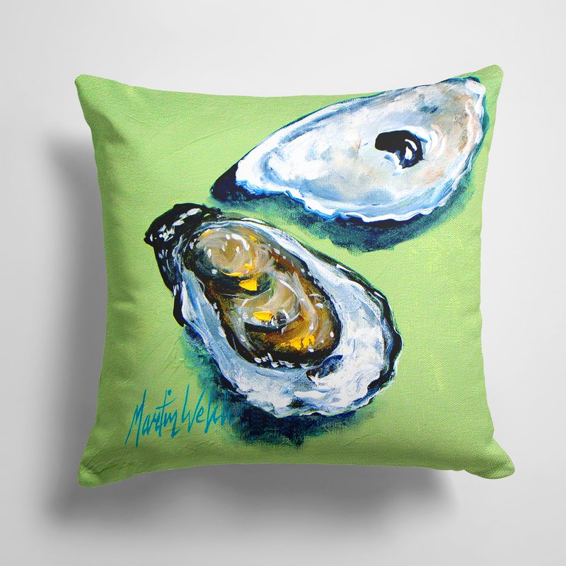 Caroline's Treasures 14 In X 14 In Outdoor Throw Pillowtwo Shells Oyster Fabric Decorative Pillow