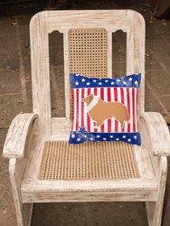 14 in x 14 in Outdoor Throw PillowUSA Patriotic Collie Fabric Decorative Pillow