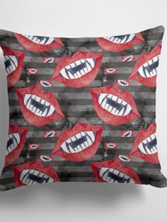14 in x 14 in Outdoor Throw PillowWatecolor Halloween Vampire Teeth Fabric Decorative Pillow