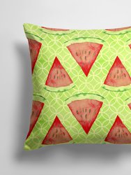 14 in x 14 in Outdoor Throw PillowWatercolor Watermelon Fabric Decorative Pillow