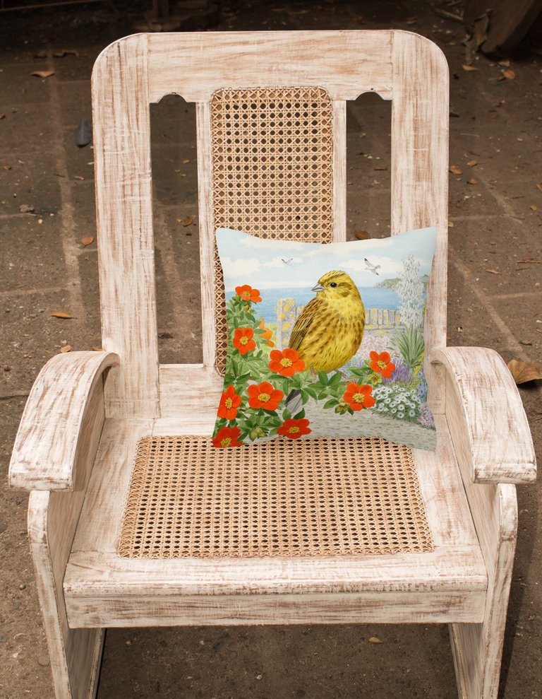 14 in x 14 in Outdoor Throw PillowYellowhammer by Sarah Adams Fabric Decorative Pillow