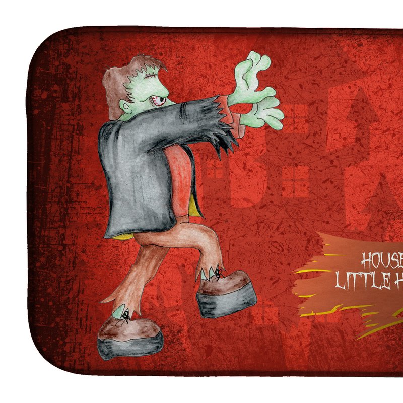 Caroline's Treasures 14 In X 21 In Little House Of Horrors With Frankenstein Halloween Dish Drying Mat